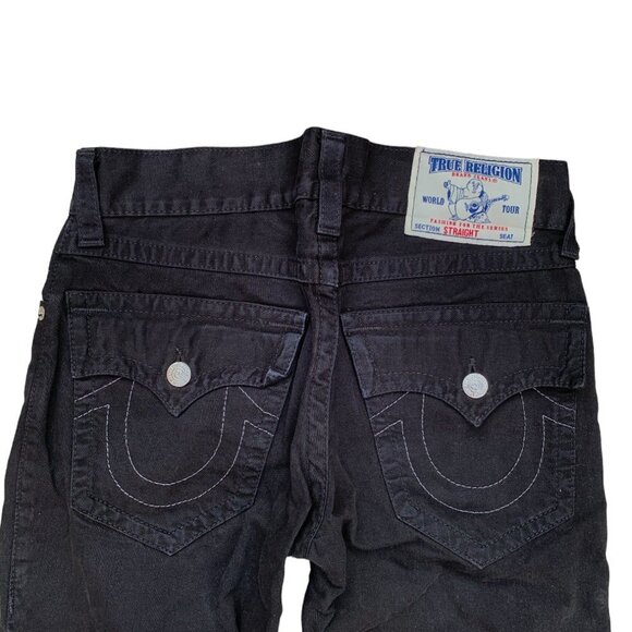 Vintage True Religion Jeans Size 30 STRAIGHT Black White Stitch - Picture 6 of 7